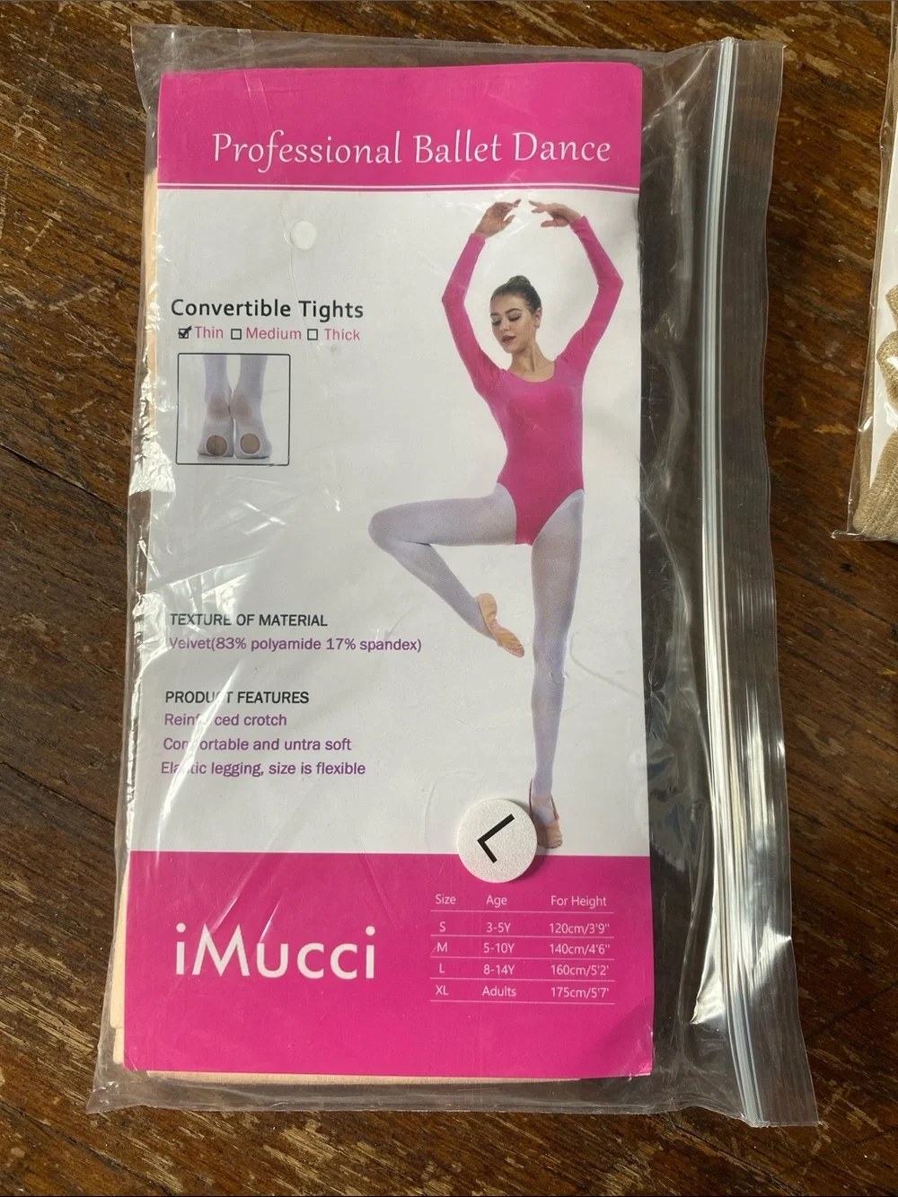 iMucci Professional Ballet Dance Tights Size LG & L’eggs Medium Support Suntan